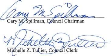 Ms. Tullier announced the next Planning & Zoning Commission meeting is scheduled for February 20, 2018 at 5:30pm, and the next Council Meeting is scheduled for February 22, 2018 at 6:30pm.