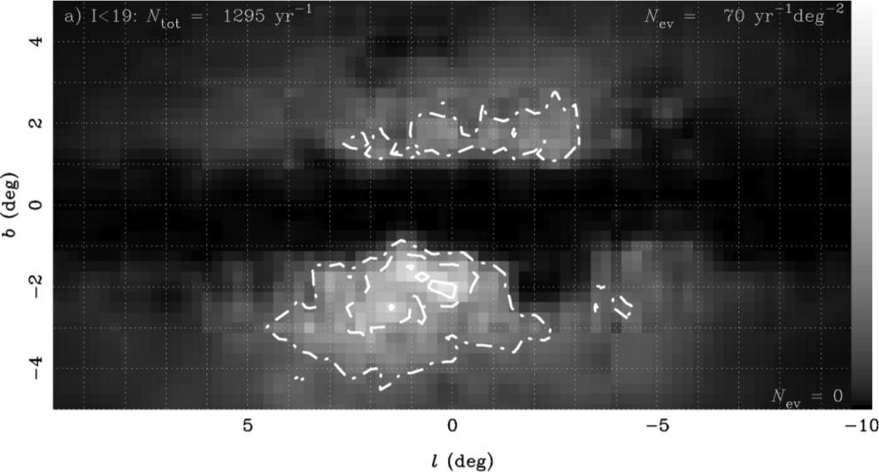 How to look The Galaxy by microlensing light: I band Microlensing simulations