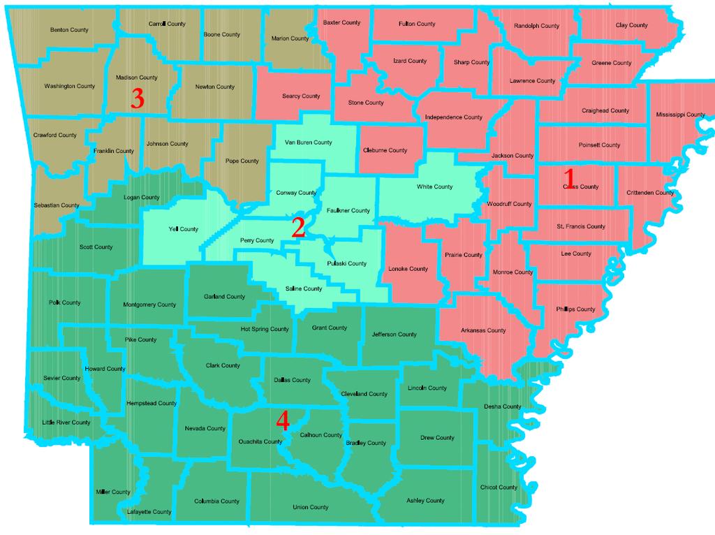 Payments by Congressional Districts (approximate) The LIHEAP Program is administered by the sixteen CAAs that cover all 75 counties of the state of Arkansas.