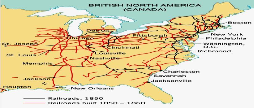 Slide 7 A. The Transportation Revolution Railroads -The first US railroad lines were built in the 1820s.