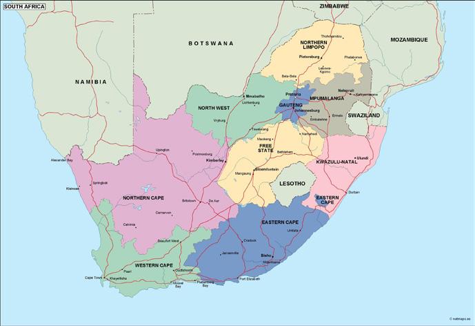 MAP OF SOUTH AFRICA STRATEGY