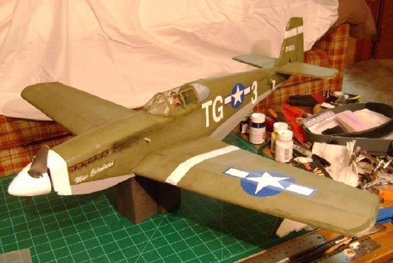 TOM S CREATIONS Page 4 FELLOW MEMBER Tom Grotxke P51-B Mustang made from Dollar Store foam board.