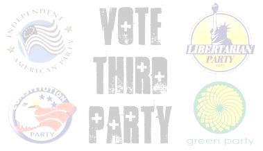 Third Parties A third party is any political party other than Dem and Rep. How many are there? What are the most popular ones? Why do they so rarely win an election? So why bother?