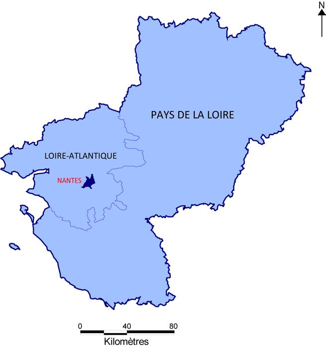 The selection of the city of Nantes The city of Nantes corresponds to the Flows Project criteria: it is not a too big town, with a population of 283 025 inhabitants in 2007 (census figures) if we