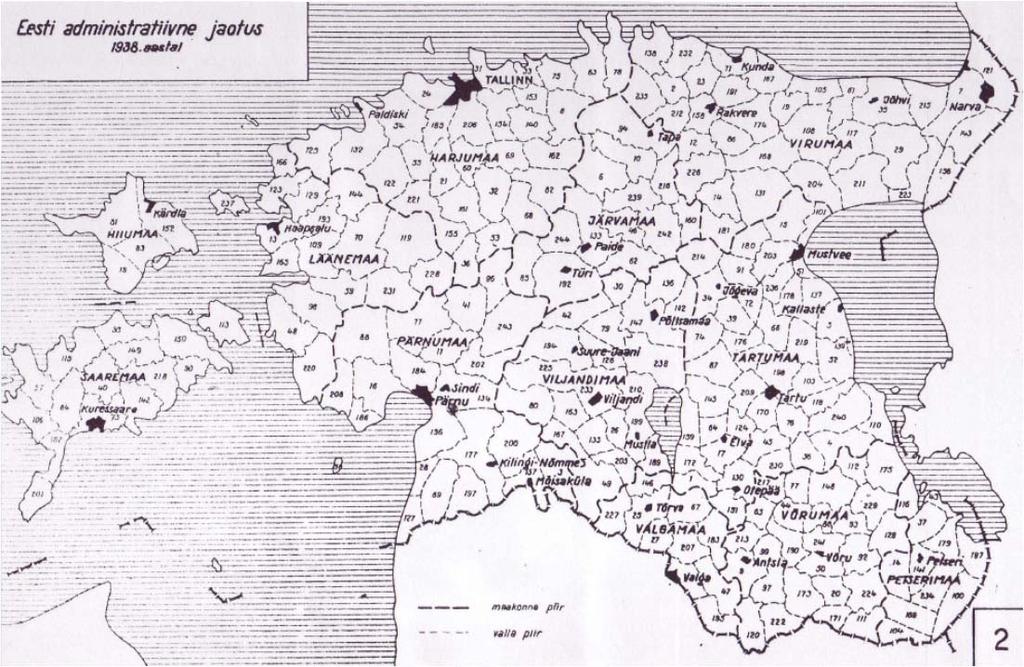 communes 636(+4) village soviets 1952-53 Tallinn, Tartu and Pärnu