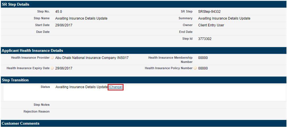 Click Insurance Details Updated and Proceed to