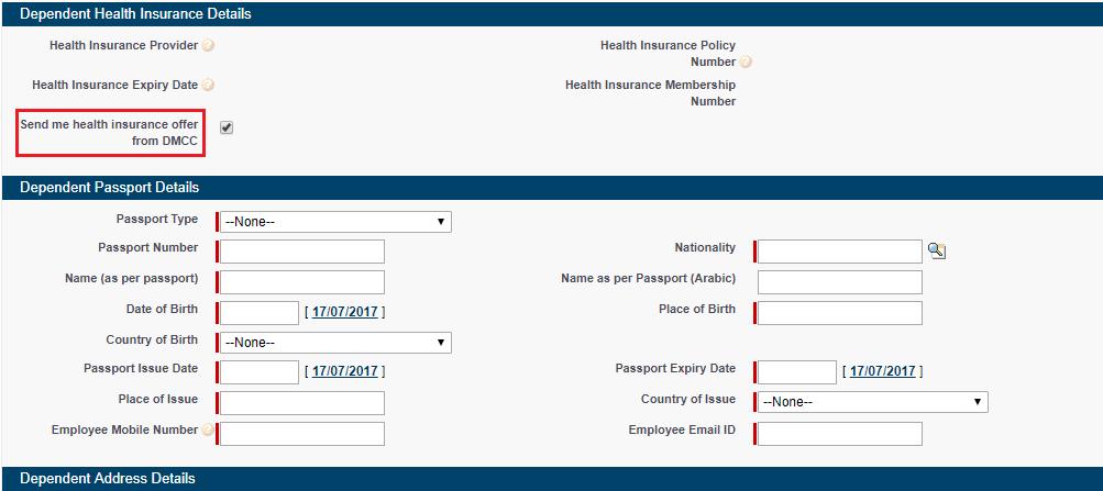 health insurance offer from DMCC box.