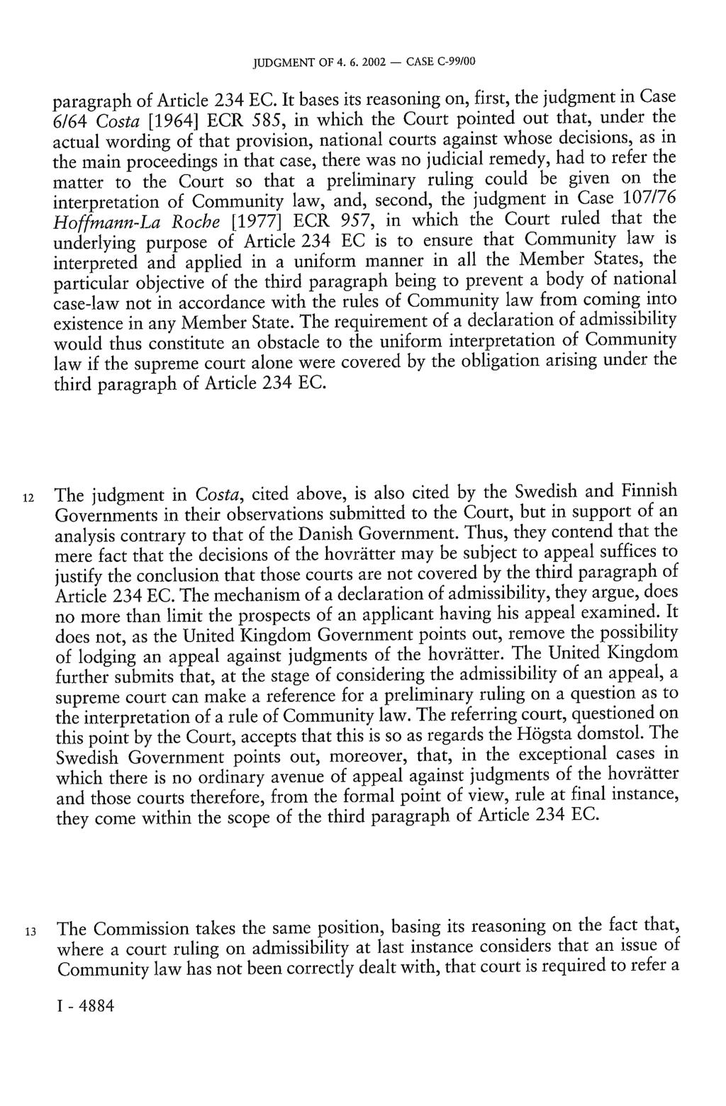 paragraph of Article 234 EC.