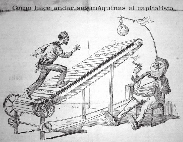 132 ERLACS No. 97 (2014) October Figure 3. How the capitalist powers his machines Source: La Vanguardia, 15/5/1897, p.