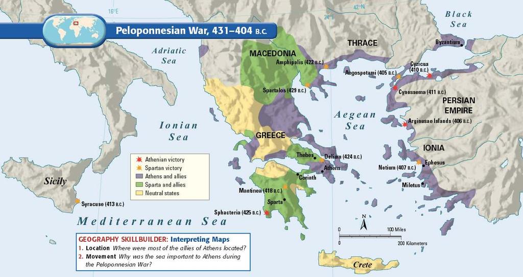 PELOPONNESIAN WAR Sparta prevailed Greece
