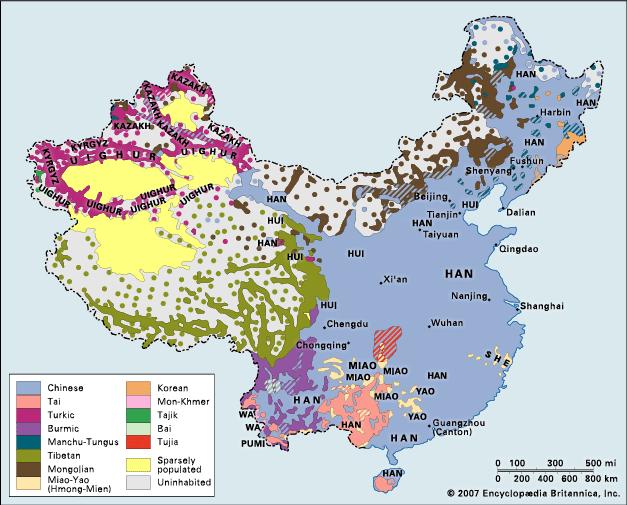 CHINESE CLEAVAGES Ethnic Population Breakdown: 92% Han; Zhuang 1.3%; 56 ethnic groups 7.