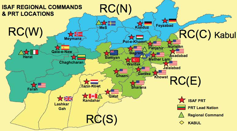 Figures 1 and 2: ISAF nations in Afghanistan Figure 1: ISAF nations in Afghanistan in 2007.