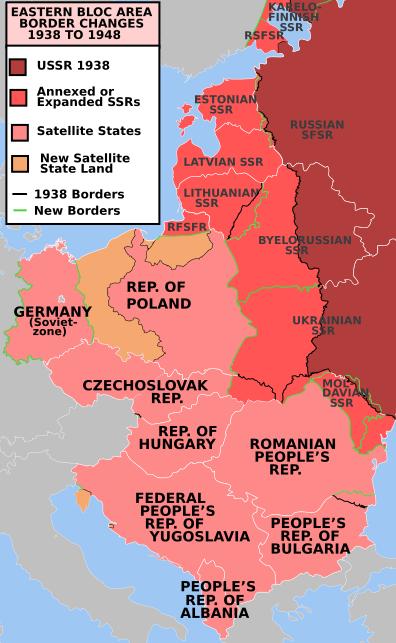Europe Under Soviet Domination Stalin installed communist governments in Albania, Bulgaria, Czechoslovakia, Hungary, Romania, & Poland These countries became known as Soviet