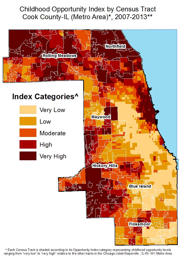 Child Opportunity Index (COI) The Child Opportunity Index is a composite measure of neighborhood-based opportunities, at the census tract level, that influence children s health and development.