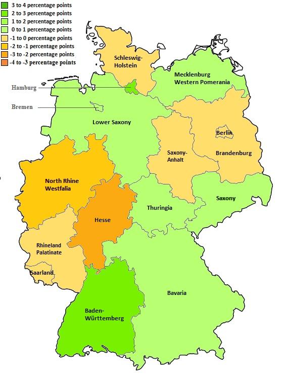 (a) Migration from school to university (b) Migration from university to first job Figure 1: Migration of graduates Baden-Württemberg and Hamburg but also Lower Saxony, Bavaria, Bremen and the former