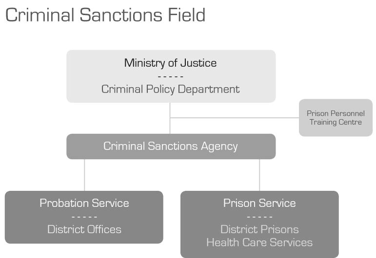 Figure 1: Criminal sanctions field 3.2 Internal organisation The Probation Service is lead by the Chief Director.