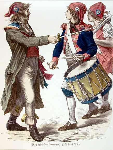 Sans- culottes (those without breeches) or lower class trouser