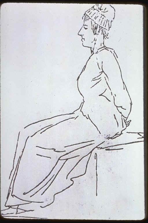 David sketch of Marie Antoinette