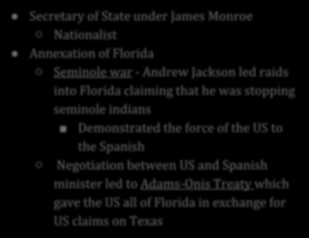 Seminole war - Andrew Jackson led raids into