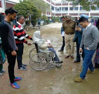 Special needs of the PwD voters were catered with proper management. Availability of wheel chairs at booth level to the PwD Voters was ensured.