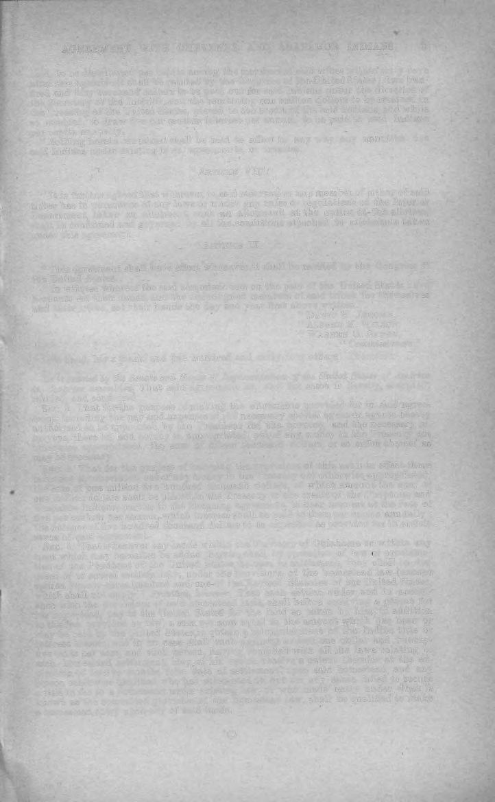 AGREEMENT WITH CHEYENNE AND ARAPAHOE INDIANS.