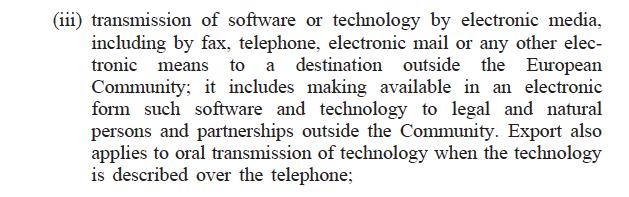 Dual Use Regulation Technical Weaknesses (3/6) 3) EXPORT OF TECHNOLOGY (ART.