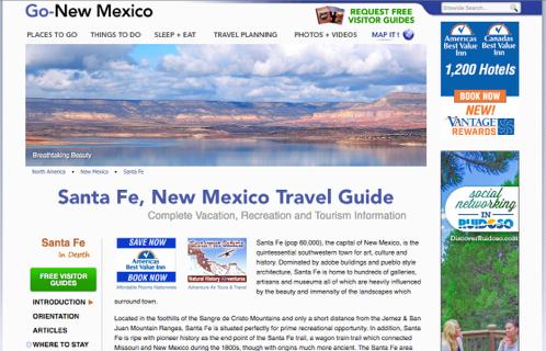 GO NEW MEXICO TRAVEL PLANNER Buy Summary 492 names, emails and