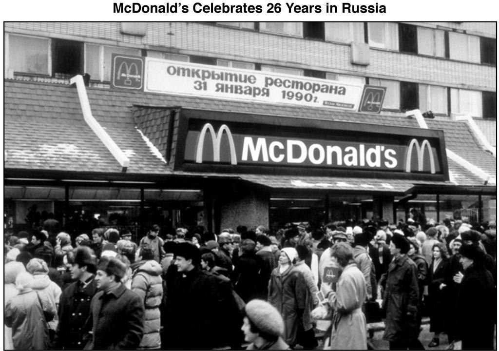 Document 5 One of the world s biggest chains of fast-food restaurants marked its 26th anniversary of business in Russia Saturday, Jan. 31.