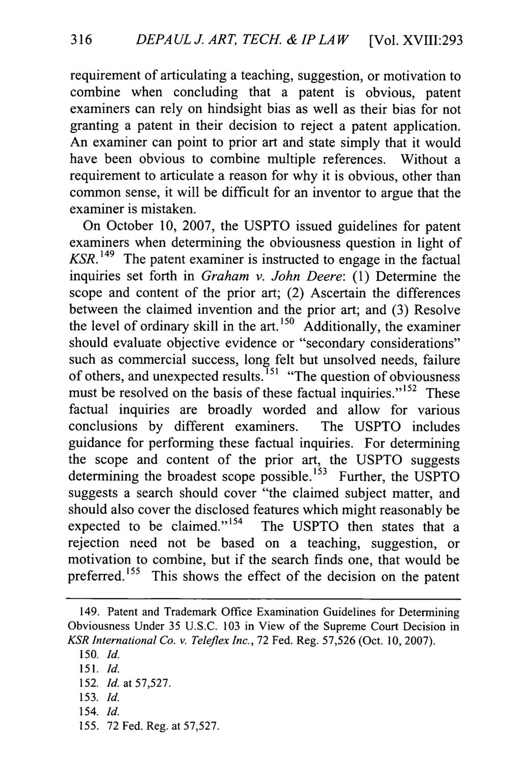 DePaul Journal of Art, Technology & Intellectual Property Law, Vol. 18, Iss. 2 [2016], Art. 3 316 DEPA UL J. ART, TECH. & IP LAW [Vol.