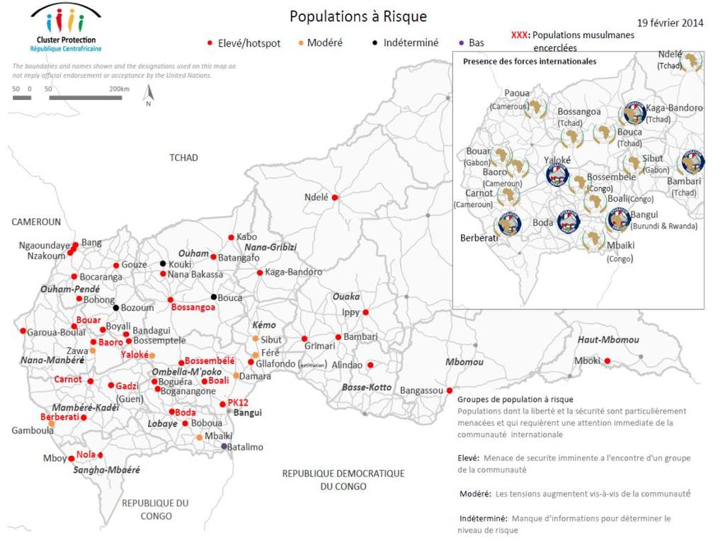 7 *Localities marked as hotspots can be considered as violent areas Financial requirements for the Central African Situation (Supplementary Budget Appeal January 2014) Operations Central African