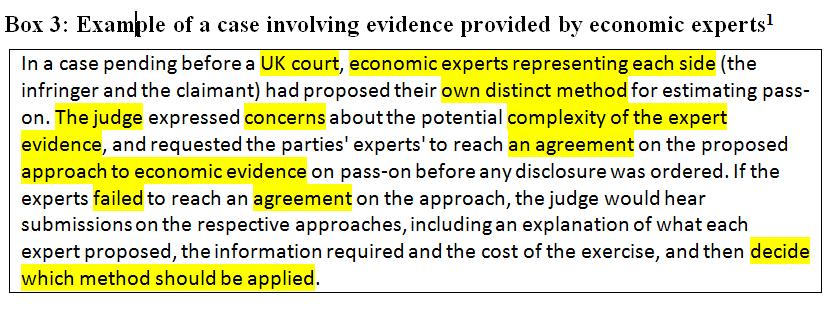 Quantification actual effects The use of economic experts High Court of