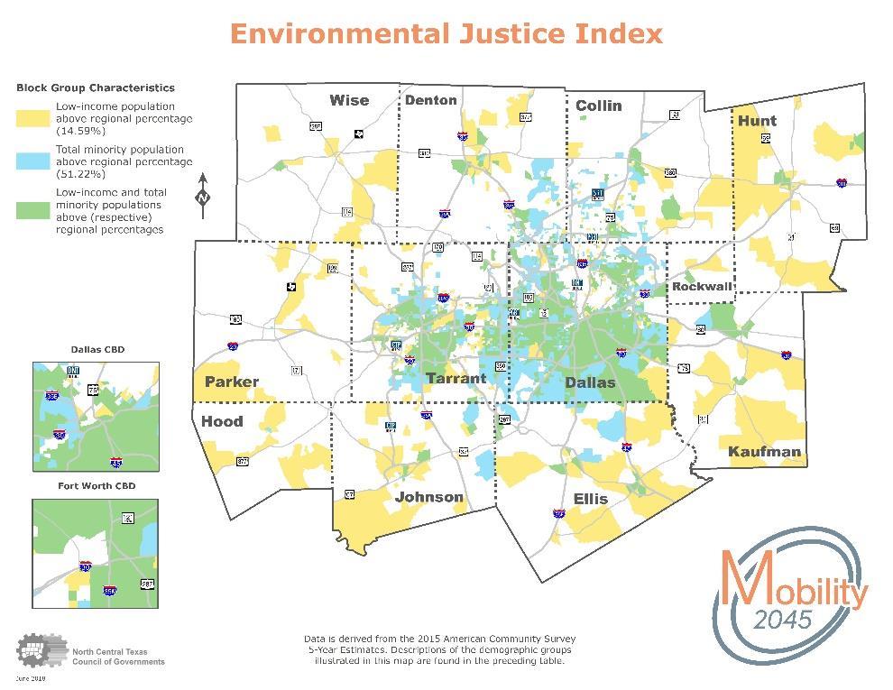 3. Social Considerations Exhibit 3-15: Environmental Justice Index for the 12-County MPA More information on outreach efforts can be found in the Public Involvement section of this chapter.