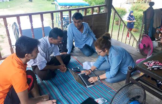 INVESTIGATE Thailand Human Rights Specialist Puttanee Kangkun interviewing Rohingya refugees in Songkhla Province, Thailand.