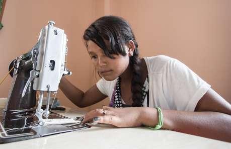 Thus, the project provides opportunities for young women from the earthquake-affected regions through tailoring training.