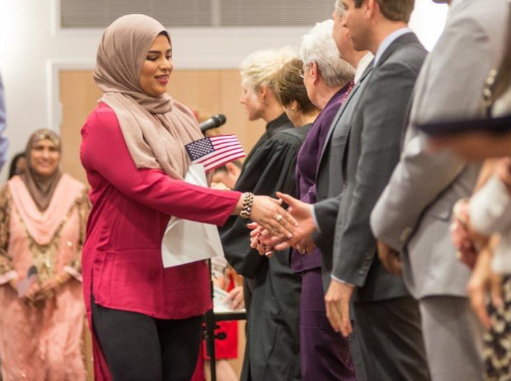 Hartford Public Library, a BIA Recognized CLINIC affiliate in Connecticut, hosts a citizenship ceremony.