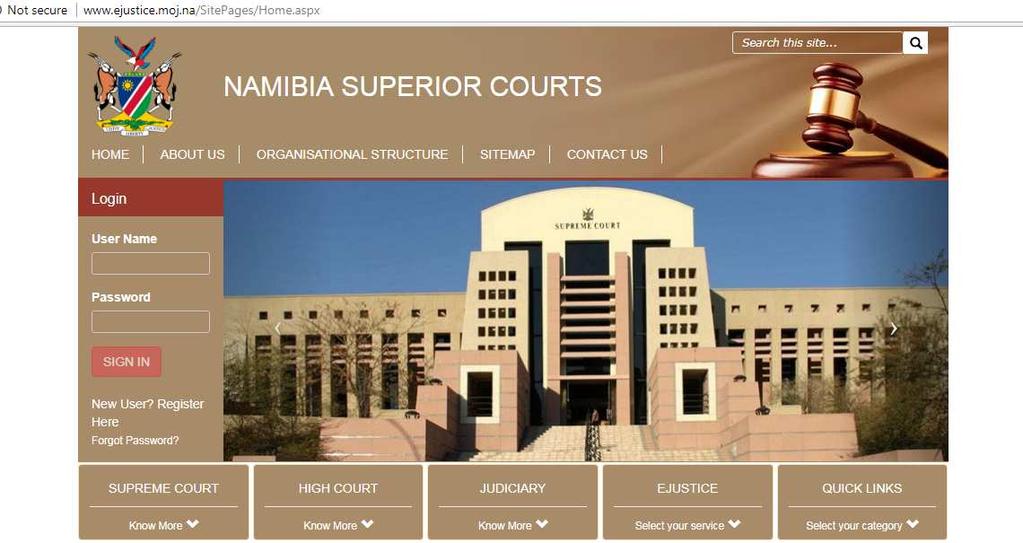 Since the implementation of Namibia ejustice in June 2016, it has eased up the time spent in processing documents which improved the productivity of the Courts and legal practitioners.