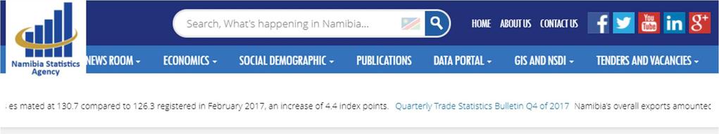 The roles of the Namibia Statistics Agency are: To constitute the central statistical authority for the State To collect, produce, analyses and