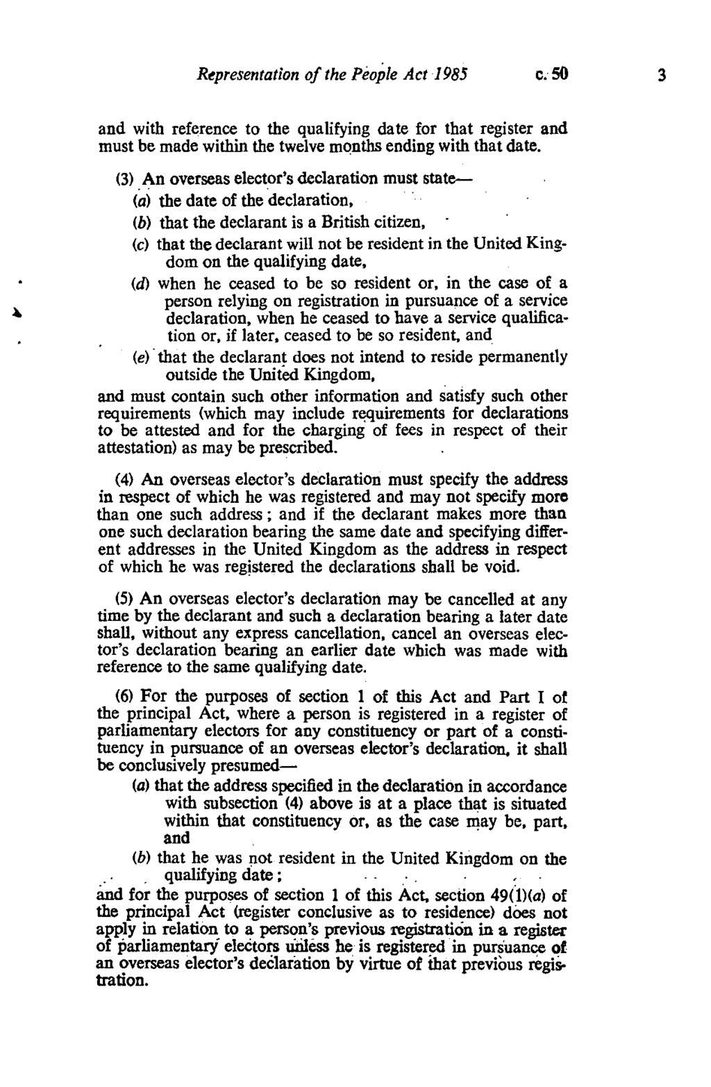 Rtpresentation of the People Act 1985 c.50 3 and with reference to the qualifying date for that register and must be made within the twelve mqnths ending with that date.