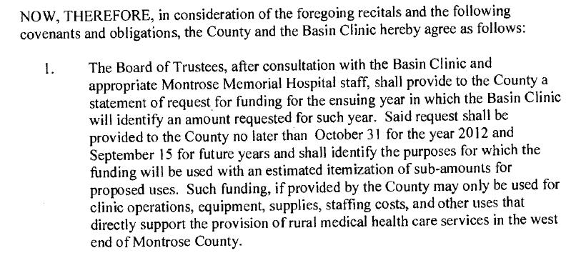 At Mr. Brown's inquiry, County Manager Smith reported that Montrose Memorial Hospital had submitted an invoice dated November 12, 2012 for $389,252. Mr. Brown noted there would be a shortage of funds.