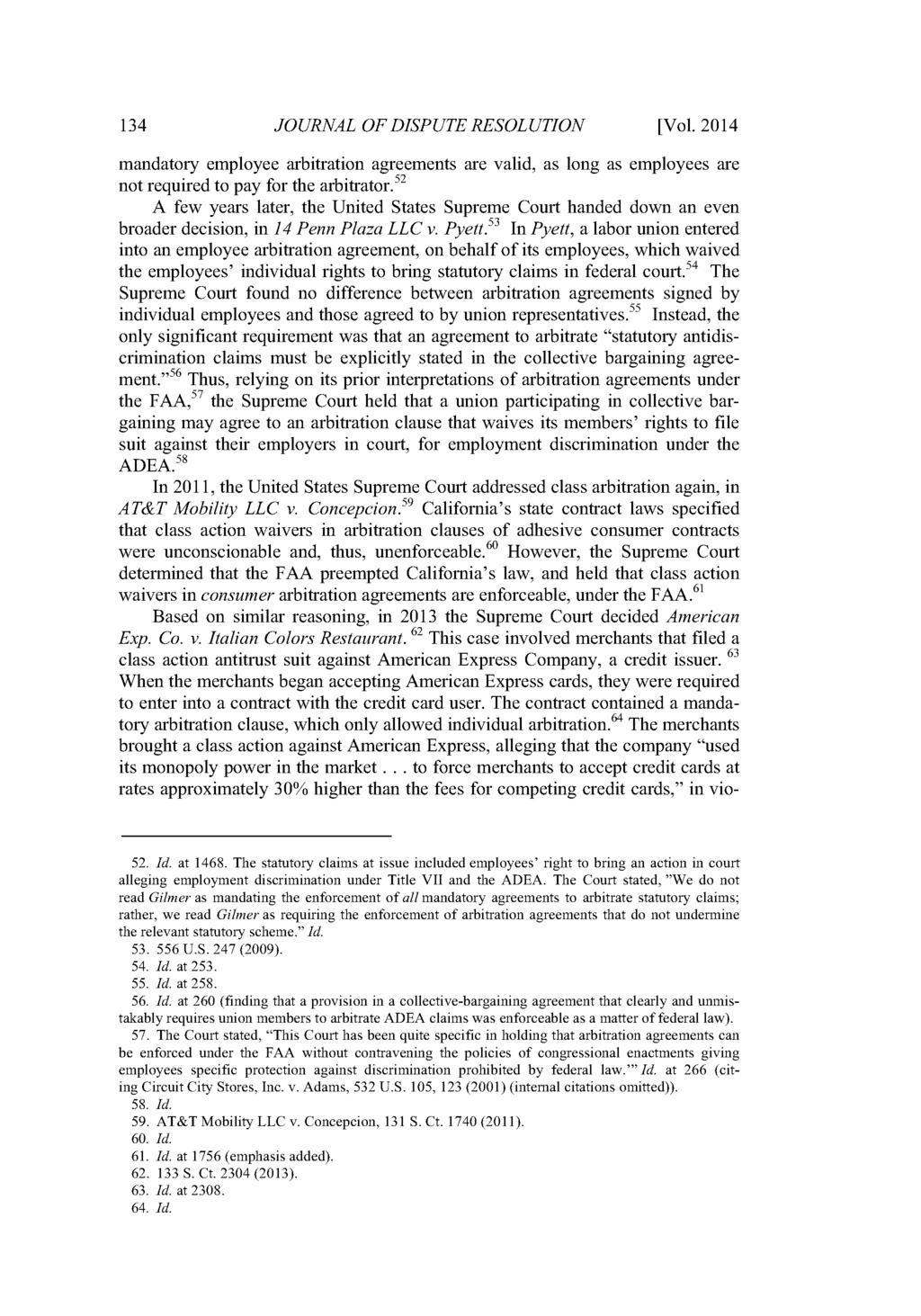 Journal of Dispute Resolution, Vol. 2014, Iss. 1 [2014], Art. 8 134 JOURNAL OF DISPUTE RESOLUTION [Vol.