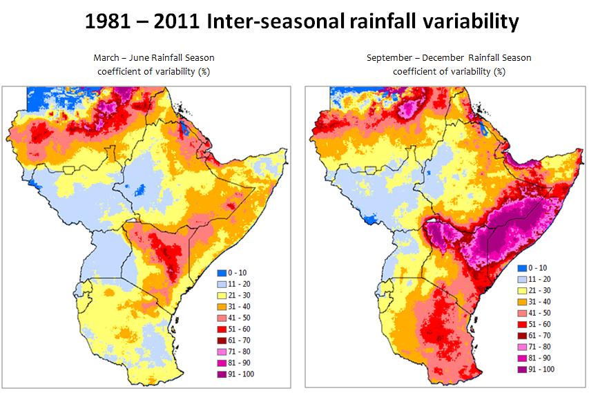 Conflict and Climate Context Intergovernmental Panel on Climate Change Report Precipitation in eastern Africa shows a high degree of temporal and spatial variability dominated by a variety of