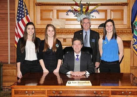 On Monday, February 17 I hosted Karel Schultz, Amanda Kessler, and Ashley Strathman from Hill City as pages.