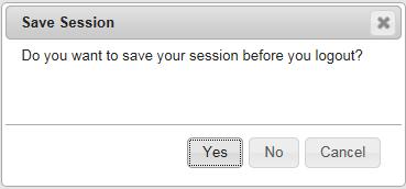 1. Figure 3-1. User, Role, and Logout Click Logout to leave CLS. If the session has not been saved, a Save Session pop-up window appears, as shown in Figure 3-2.