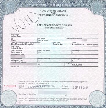 certificate issued by a state, county, municipal authority or outlying