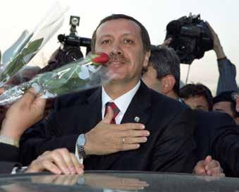 Tayyip Erdoğan leaving the State Security Court after his acquittance September 13, 2002 Chief