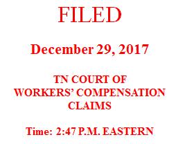 TENNESSEE BUREAU OF WORKERS' COMPENSATION IN THE COURT OF WORKERS' COMPENSATION CLAIMS AT KNOXVILLE FREDIA DARLENE EAVES, ) Docket No.: 2016-03-1427 Employee, ) v. ) AMETEK, ) State File No.