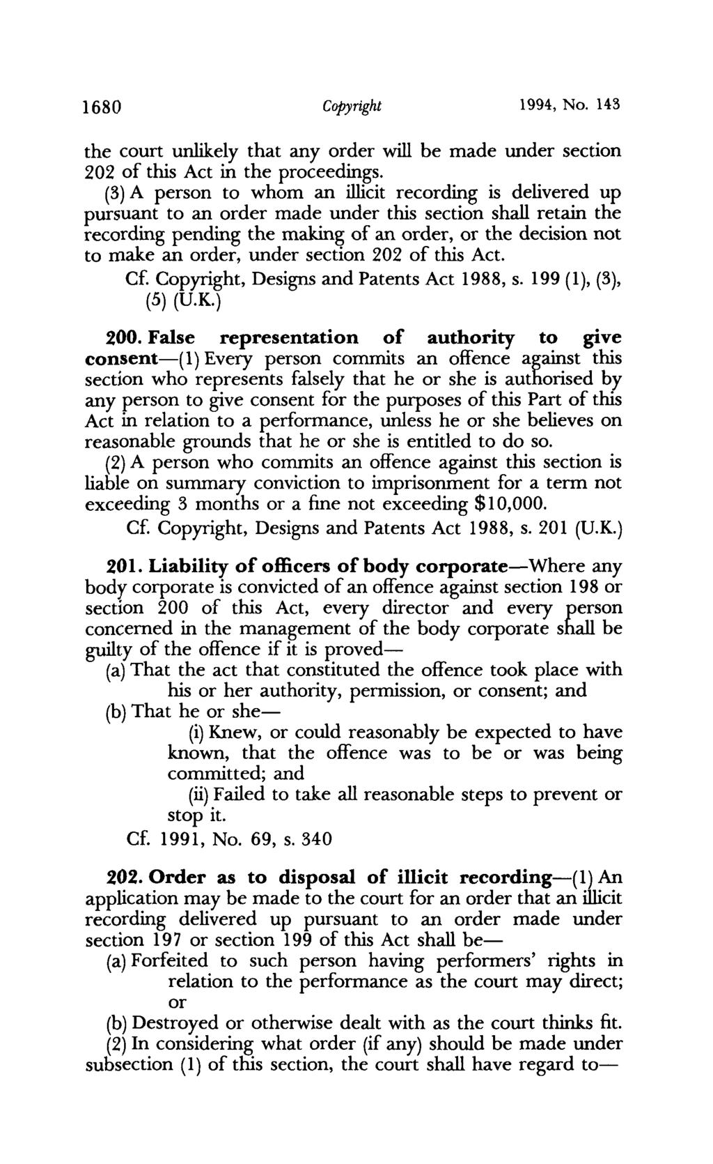 1680 Copyright 1994, No. 143 the court unlikely that any order will be made under section 202 of this Act in the proceedings.