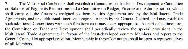 Committees Treaty Committees Committee on Trade and Development Committee on Balance-of- Payments Restrictions Committee on Budget, Finance and