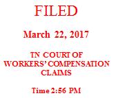 TENNESSEE BUREAU OF WORKERS' COMPENSATION IN THE COURT OF WORKERS' COMPENSATION CLAIMS AT CHATTANOOGA DAMIONE ICE, Employee, v.