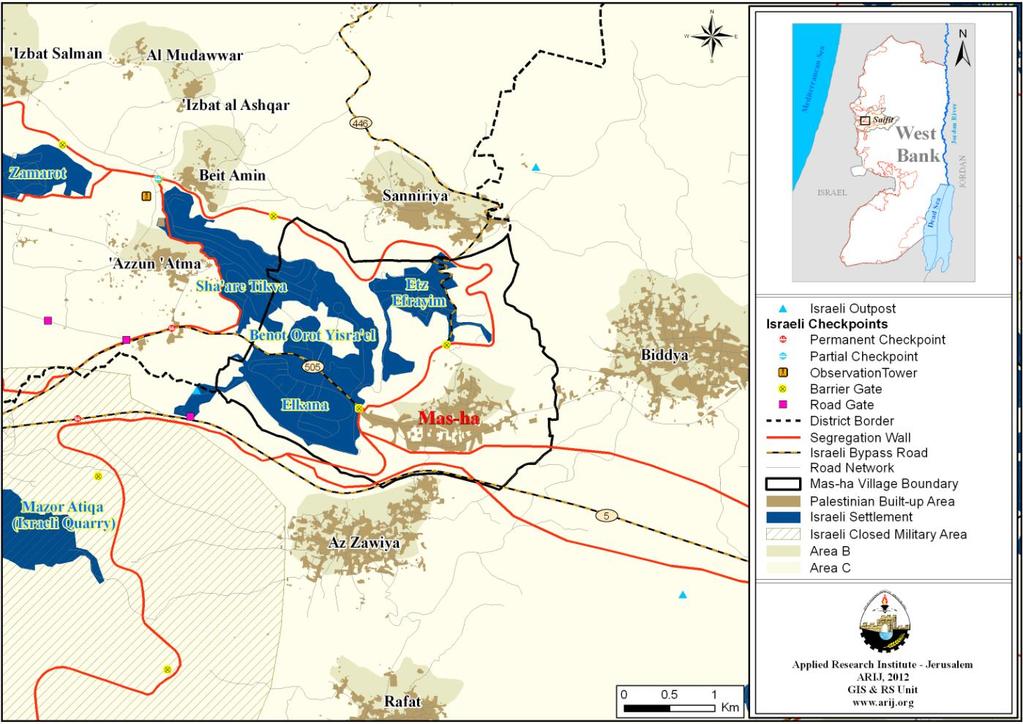Mas-ha Village Profile Location and Physical Characteristics Mas-ha is a Palestinian village in the located 12.5 km north-west of Salfit City.